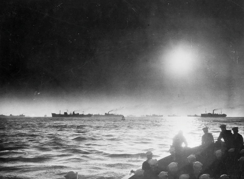 A convoy crossing the Atlantic, 1942. Library of Congress. Public Domain.